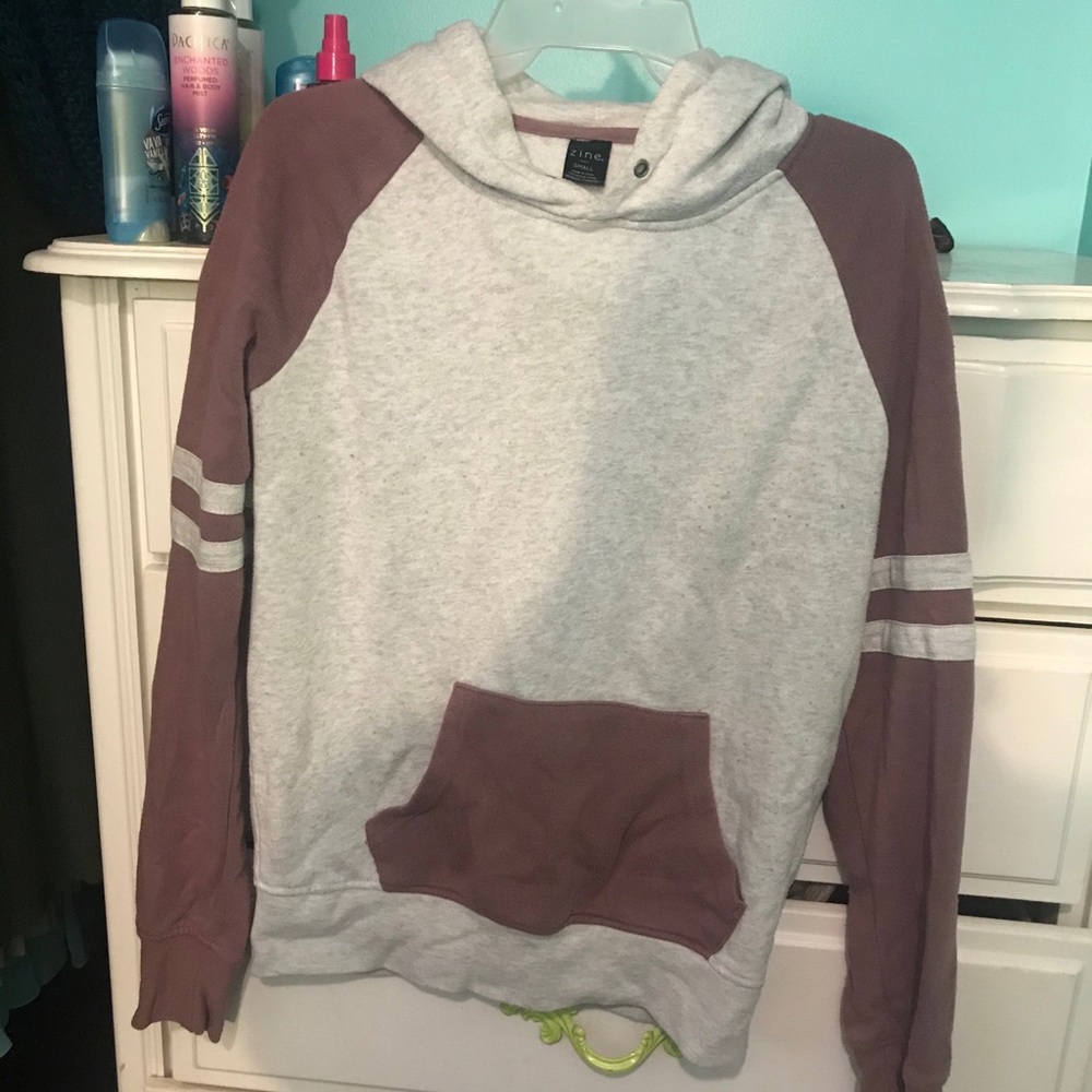 Grey and purple hoodie
